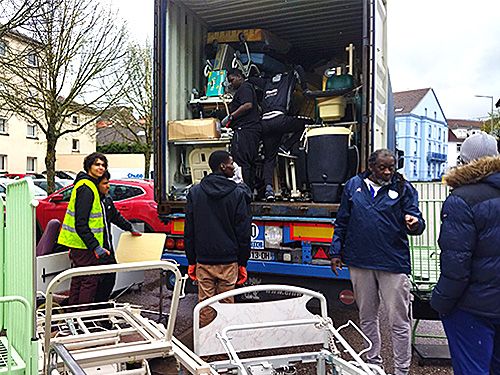 Chargement du container